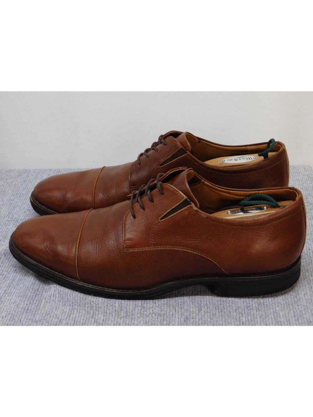Flag Ltd. Dress Shoes Mens Size 12 Brown Leather Derby Cap Toe Nappa Glove